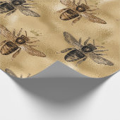 Papier Cadeau Les Abeilles de la Reine noire en or (Coin)