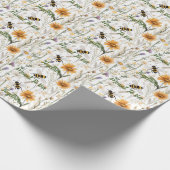 Papier Cadeau Les Abeilles Et Les Fleurs sauvages Ont L'Intentio (Coin)
