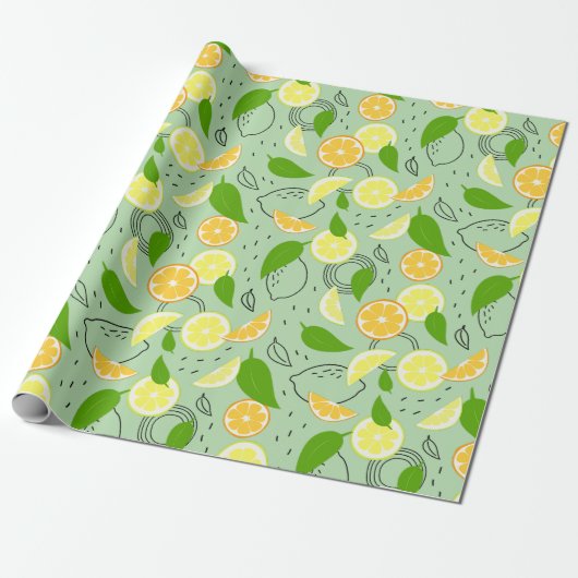 Papier Cadeau Les agrumes frais. (Déroulé)