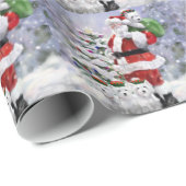 Papier Cadeau Les aides de Père Noël (Coin rond)