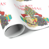 Papier Cadeau Les aides du Père Noël (Coin rond)