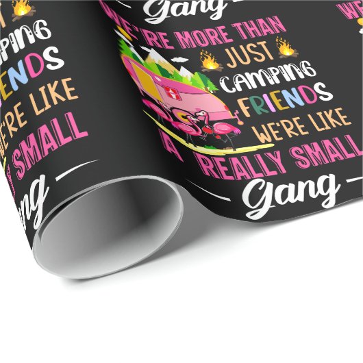 Papier Cadeau Les Amis Du Camping Sont Comme Une Petite Bande (Coin rond)