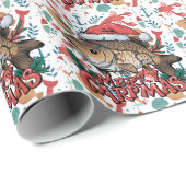 Papier Cadeau Les amoureux de la pêche Noël avec le poisson du P (Coin rond)