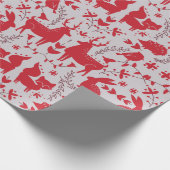 Papier Cadeau Les animaux de la forêt de Noël (Coin)