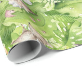 Papier Cadeau Les animaux de la forêt endormie dans la jungle (Coin rond)