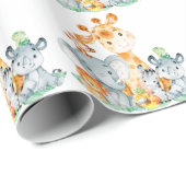Papier Cadeau Les animaux de la jungle de Cute Safari (Coin rond)