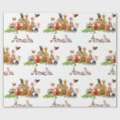 Papier Cadeau Les animaux de l'enfant personnalisés Envelopper l (Plat)