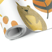 Papier Cadeau Les animaux des bois dans la forêt (Coin rond)