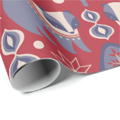 Papier Cadeau Les animaux des bois scandinaves Noël (Coin rond)