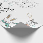 PAPIER CADEAU LES ANIMAUX FORESTIERS COUPÉS AU BLOC DE NOËL (Coin)