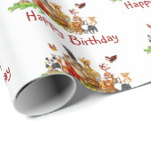 Papier Cadeau Les animaux mignons (Coin rond)