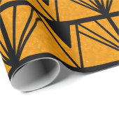 Papier Cadeau Les années 1920 d'art déco ambres et géométrique (Coin rond)