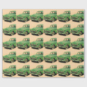 Papier Cadeau les années 1950 Chevy vert (Plat)