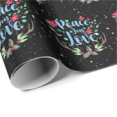 Papier Cadeau Les Antlers De Cerfs Dans Les Flammes De Neige (Coin rond)