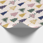 Papier Cadeau Les arbres de Noël colorés. Festif (Coin)