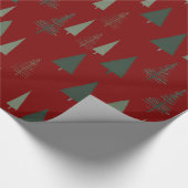 Papier Cadeau Les arbres de Noël verts (Coin)
