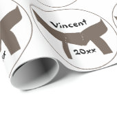 Papier Cadeau Les arts martiaux brunissent la ceinture (Coin rond)