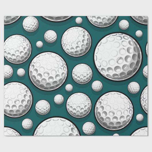 Papier Cadeau Les balles de golf vertes (Plat)