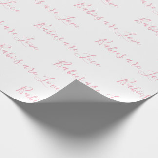 Papier Cadeau Les bébés sont Amoureux Fille Rose Élégant Bébé