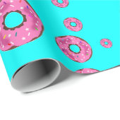 Papier Cadeau Les beignets de crème rose (Coin rond)