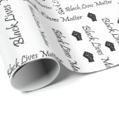 Papier Cadeau Les Black Lives Matt BLM Manifestation afro-améric (Coin rond)