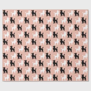Papier Cadeau Les caniches blanches et noires des années 1950 s