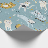Papier Cadeau Les chats mignons dans l'espace idiot conviennent  (Coin)