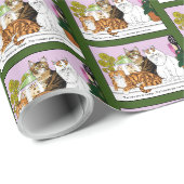 Papier Cadeau Les chats sont en charge (Coin rond)
