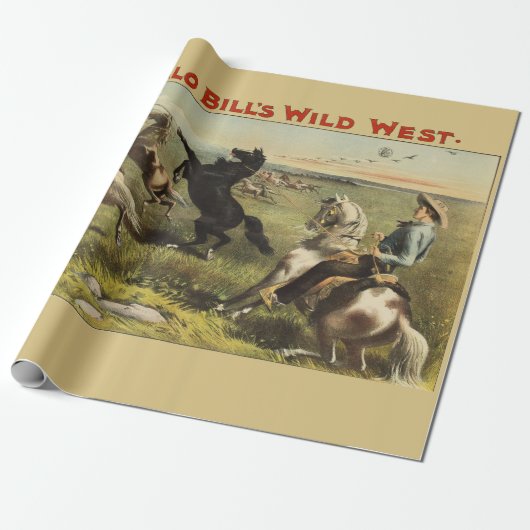 Papier Cadeau Les Chevaux de l'Ouest sauvage de Buffalo Bill (Déroulé)