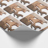Papier Cadeau Les chevaux galopants silhouettes en bois (Coin)