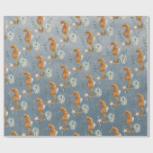 Papier Cadeau Les Chevaux Sous La Mer Bleue Profonde (Plat)