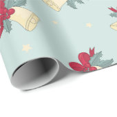 Papier Cadeau Les cloches de Noël sonnent (Coin rond)