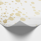 Papier Cadeau Les confettis élégants d'or blanc à la mode chic (Coin)
