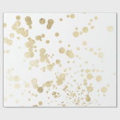 Papier Cadeau Les confettis élégants d'or blanc à la mode chic (Plat)