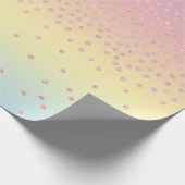 Papier Cadeau Les confettis roses élégants de parties (Coin)