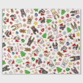 Papier Cadeau Les cookies de Noël français enveloppent le papier (Plat)