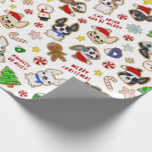 Papier Cadeau Les cookies de Noël français enveloppent le papier (Coin)