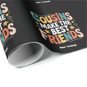 Papier Cadeau Les cousins font les meilleurs amis Frères et Soeu