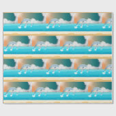 Papier Cadeau les dauphins qui brassent dans l'océan (Plat)