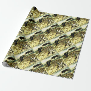 Papier Cadeau Les deux corbeaux ou corbies Twa font un mane