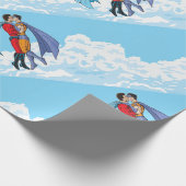 Papier Cadeau Les deux superhéros de SlipperyJoe embrassant un v (Coin)