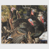 Papier Cadeau Les dindes sauvages Thanksgiving (Plat)