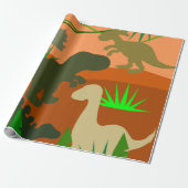 Papier Cadeau Les dinosaures dans la nature (Déroulé)