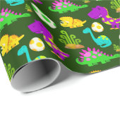 Papier Cadeau Les dinosaures ! Papier d'emballage (Coin rond)