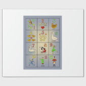 Papier Cadeau Les douze jours de l'affiche de chanson de Noël (Plat)