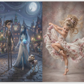 Papier Cadeau Les duos ballerina & Marié - AG - Decoupage cadeau