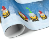 Papier Cadeau Les elfes d'abeilles de Noël au pôle Nord (Coin rond)