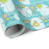 Papier Cadeau Les enfants de Cute (Coin rond)