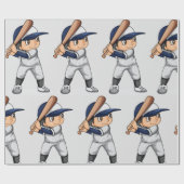 Papier Cadeau Les enfants jouent au baseball (Plat)