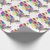 Papier Cadeau Les Etats-Unis tracent des noms et des capitaux (Coin)